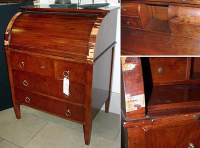 Lot 401 - Biedermeier Style Fruitwood Cylinder Desk