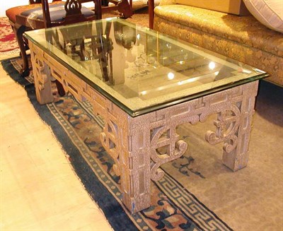 Lot 455 - Asian Glass Top Painted Coffee Table