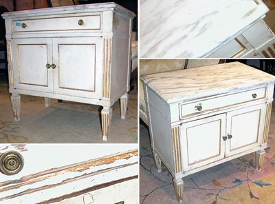 Lot 457 - Pair of Louis XVI Style Marble Top White...