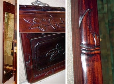 Lot 408 - Chinese Teak Framed Mirror