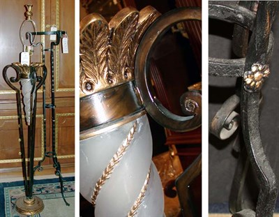 Lot 461 - Neoclassical Style Painted Floor Lamp and...
