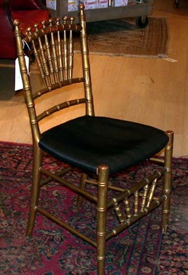 Lot 468 - Pair of Victorian Gold Painted Faux Bamboo...