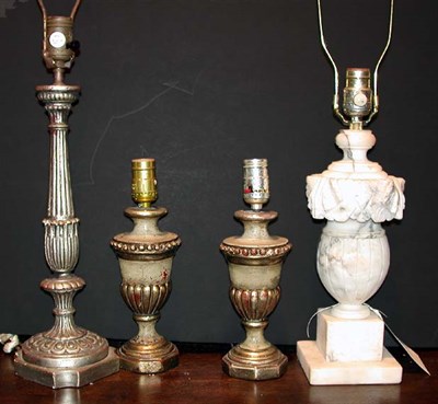 Lot 482 - Group of Four Neoclassical Style Lamps