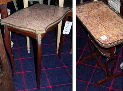 Lot 485 - Three French Style Marble Top Side Tables