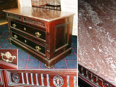 Lot 496 - Victorian Marble Top Walnut Commode