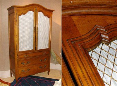 Lot 497 - Provincial Louis XV Style Fruitwood Wire Door...