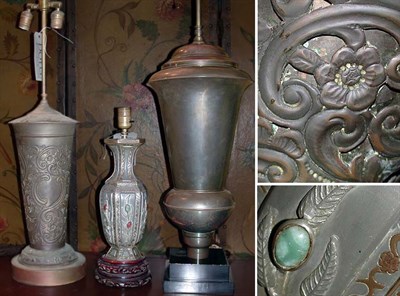 Lot 499 - Miscellaneous Group of Three Metal Lamps