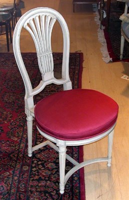 Lot 504 - Pair of Louis XVI Style White Painted Side Chairs