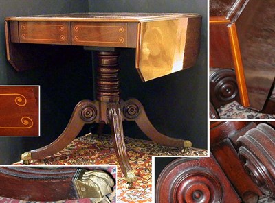 Lot 433 - Regency Style Mahogany Drop-Leaf End Table