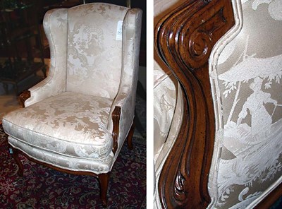 Lot 434 - Provincial Louis XV Style Fruitwood Bergere