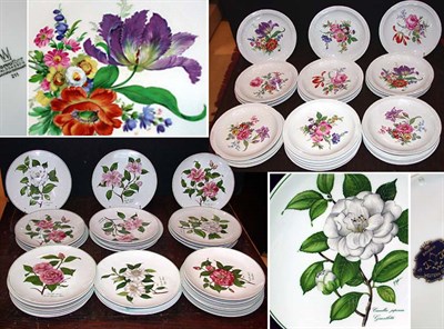 Lot 436 - Two Sets of Bavarian Floral Decorated...