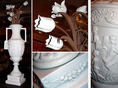 Lot 437 - Neoclassical Style Glazed Pottery Urn