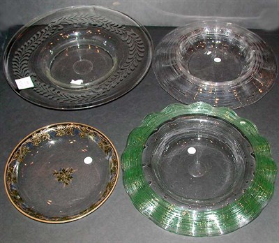 Lot 440 - Miscellaneous Group of Four Glass Center Bowls