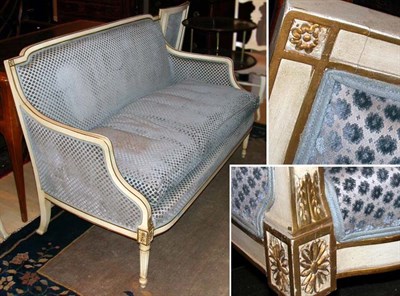 Lot 519 - Louis XVI Style White Painted Settee