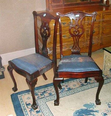 Lot 444 - Set of Four Georgian Style Mahogany Side Chairs