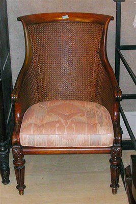 Lot 449 - William IV Style Mahogany Cane Back Library Chair