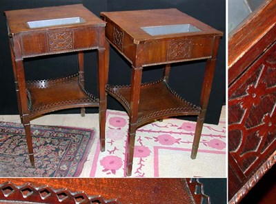 Lot 525 - Pair of Georgian Style Mahogany Side Tables