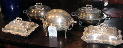 Lot 556 - Four Silver Plated Vegetable Dishes; Together...