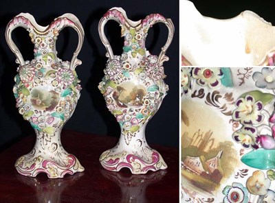 Lot 603 - Pair of Coalbrookdale Double-Handled Vases