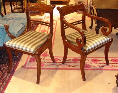 Lot 579 - Set of Eight Regency Style Mahogany Dining...