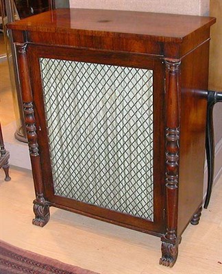 Lot 594 - Regency Rosewood Wire Door Cabinet