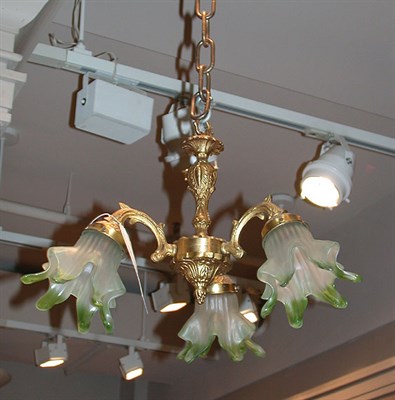 Lot 630 - Victorian Style Gilt-Metal Hall Light with...