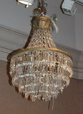 Lot 637 - Louis XV Style Gilt-Metal and Drop Crystal...