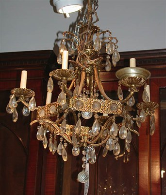 Lot 638 - Neoclassical Style Gilt-Metal and Crystal...