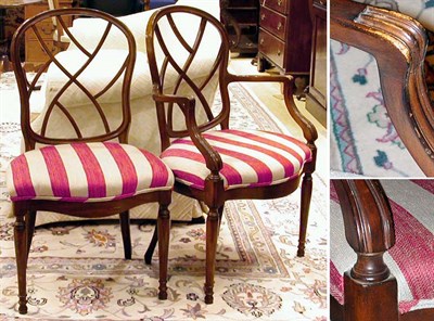 Lot 655 - Set of Six Georgian Style Mahogany Dining...
