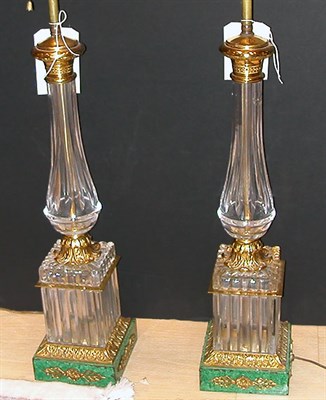 Lot 660 - Pair of Empire Style Gilt-Metal and Glass...