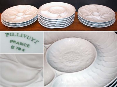 Lot 662 - Twelve Blanc de Chine Porcelain Oyster Plates