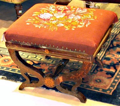 Lot 670 - Charles X Mahogany and Marquetry Inlaid Stool