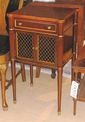 Lot 673 - Pair of Louis XVI Style Mahogany Bedside Tables