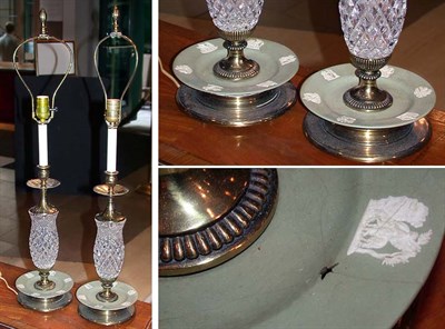 Lot 677 - Pair of Neoclassical Style Crystal and...