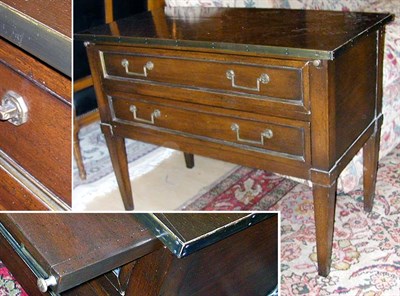 Lot 710 - Louis XVI Style Mahogany Two-Drawer Side Table