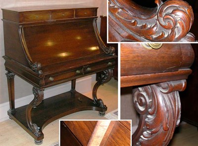 Lot 713 - Empire Style Mahogany Fall Front Secretary