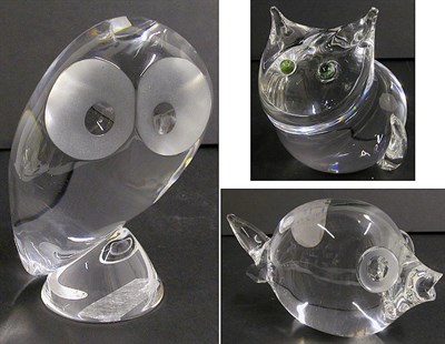 Lot 477 - Three Steuben Glass Figures Comprising a fish,...
