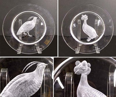 Lot 481 - Two Steuben Glass Plates Each depicting an...