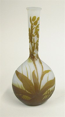 Lot 510 - Galle Cameo Glass Vase Of flattened spheroid...