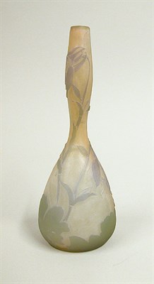 Lot 508 - Galle Cameo Glass Vase Of elongated gourd form,...