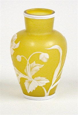 Lot 487 - English Cameo Glass Vase Of baluster form, in...