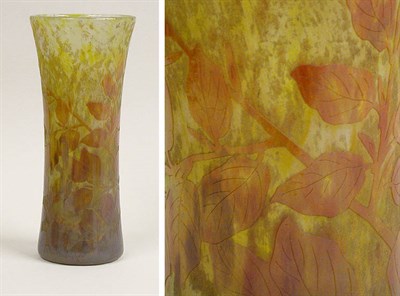 Lot 499 - Daum Nancy Cameo Glass Vase Of waisted...