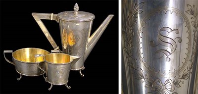 Lot 292 - Art Deco Sterling Silver Demitasse Service...