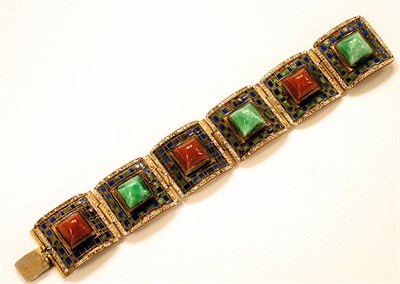 Lot 3036 - Enameled Link Bracelet Austria, circa 1935...
