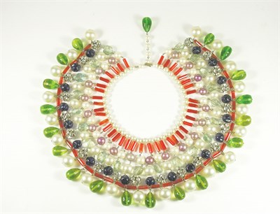 Lot 3246 - Multicolored Festoon Necklace USA, 1960 Blue,...