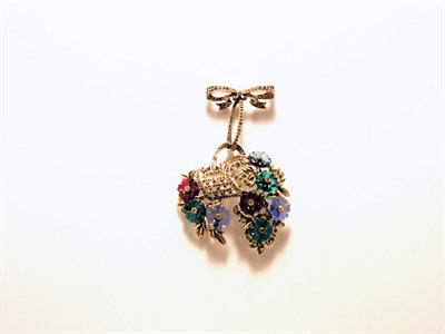 Lot 3069 - Basket of Flowers Brooch USA, circa 1935 Bow...