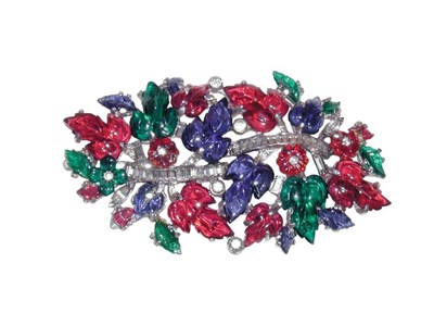 Lot 3070 - Fruit Salad Flowers and Leaves Brooch USA,...