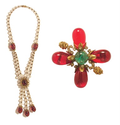 Lot 3049 - Chanel Necklace and Maltese Cross Brooch...