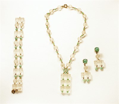 Lot 3030 - Simulated Jade and Engraved Rock Crystal...