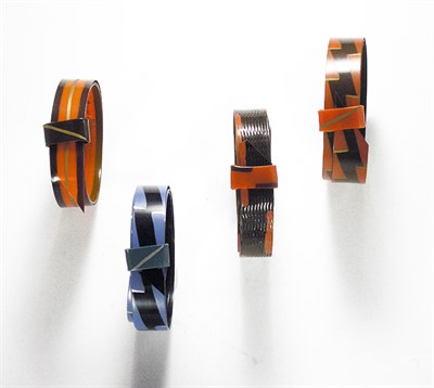 Lot 3031 - Set of Four Celluloid Bracelets France,...
